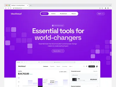 Accounting Software Website accounting software b2bdesign business tools clean design dashboard design enterprisesoftware figmadesign finance app fintech hero area highenddesign landing page minimal ui modern ui neumorphism non profit saas uiux web design webapp