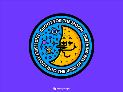 Shoot for the Moon branding circle design graphic design illustration illustrator lines moon patch patch design shoot for the moon tshirt tshirt design vector