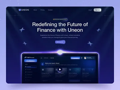 Uneon - Website for Fintech Landing Page ai banking design design inspiration financial services fintech fintech landing page fintech website header hero interface modern ui product saas startup design ui ui visual design ux website