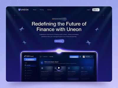 Uneon - Website for Fintech Landing Page ai banking design design inspiration financial services fintech fintech landing page fintech website header hero interface modern ui product saas startup design ui ui visual design ux website