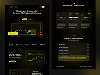 Algoryze- A Trading Website Design | Orbix Studio animation binance casino crypto discover finance forex invest motion graphics orbix studio product design stocks technology trade trading ui ux web web design website