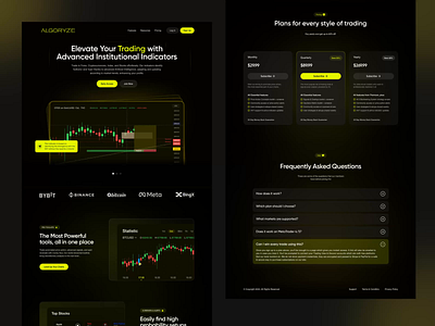 Algoryze- A Trading Website Design | Orbix Studio animation binance casino crypto discover finance forex invest motion graphics orbix studio product design stocks technology trade trading ui ux web web design website