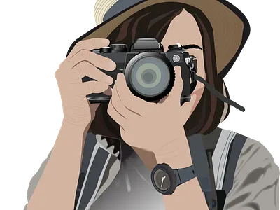 "Capture Moment Through Len" adobe illustrator graphic design illustration pen tool photography vector illustration