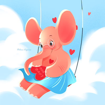 Fall in love character design children art children book children book illustration childrens book childrens illustration childrensillustration cute illustration dreamy illustration elephant illustration kidlit kidlitart kids illustration picture book valentines day