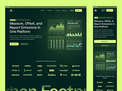 Carbon Footprint Analytics web design ai design ai saas ai website b2b saas b2b saas design carbon emission carbon emissions carbon footprint carbon footprints saas ai saas design saas designs saas landing page saas platform saas ui design saas web design saas website saas website design webflow webflow designer