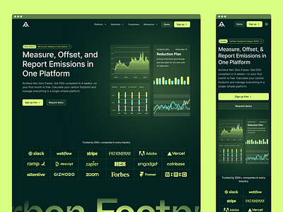 Carbon Footprint Analytics web design ai design ai saas ai website b2b saas b2b saas design carbon emission carbon emissions carbon footprint carbon footprints saas ai saas design saas designs saas landing page saas platform saas ui design saas web design saas website saas website design webflow webflow designer