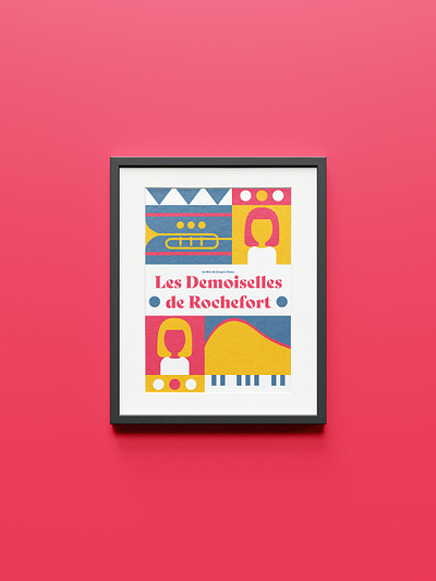 "Les Demoiselles de Rochefort" Poster Design design digital digital illustration graphic design illustration illustrator mockup poster print