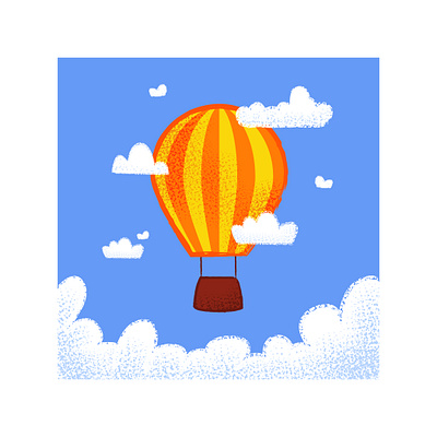 Hot air balloon in the sky balloon cartoon clouds concept design flat flat design flat illustration illustration sky texture vector