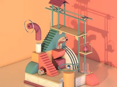 Installation Art - Crane blender blender3d design illustration installation installation art isometric minimal