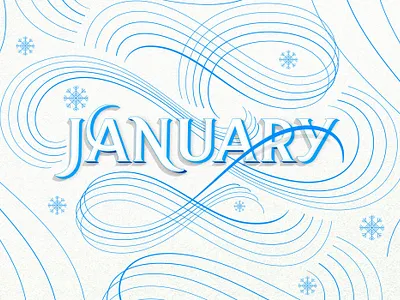 January flourishes lettering texture
