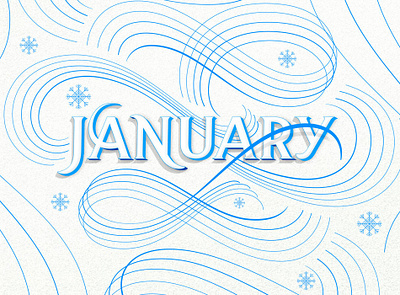 January flourishes lettering texture