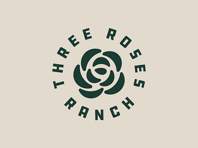 Three Roses Ranch badge brand identity brand mark branding cattle brand graphic design icon identity mark logo ranch rose seal stamp symbol typography