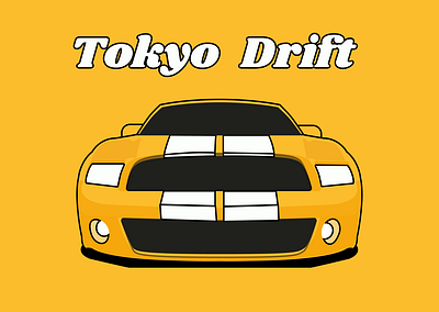 Tokyo drift design flatdesign illustration minimal typography vector