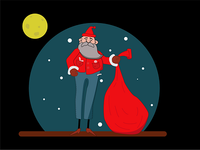 Hip-Santa character christmas creature darkness design gift hipster illustration moon people santa santaclaus