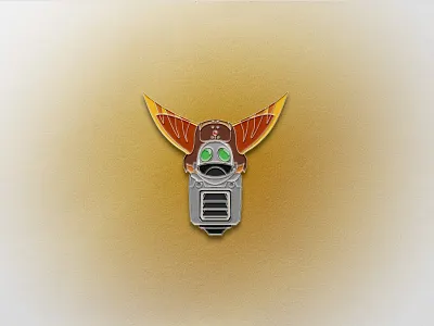 Ratchet & Clank Enamel Pin clank design enamel pin enamelpin geometric iconography icons pin pins playstation ps5 ratchet sony temper tantrum vector videogames
