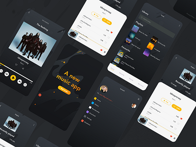 Dark music app app bestwebsoft concept dark dark app design interface minimal design mobile mobile ui music music app music player playlist sound app soundwave ui