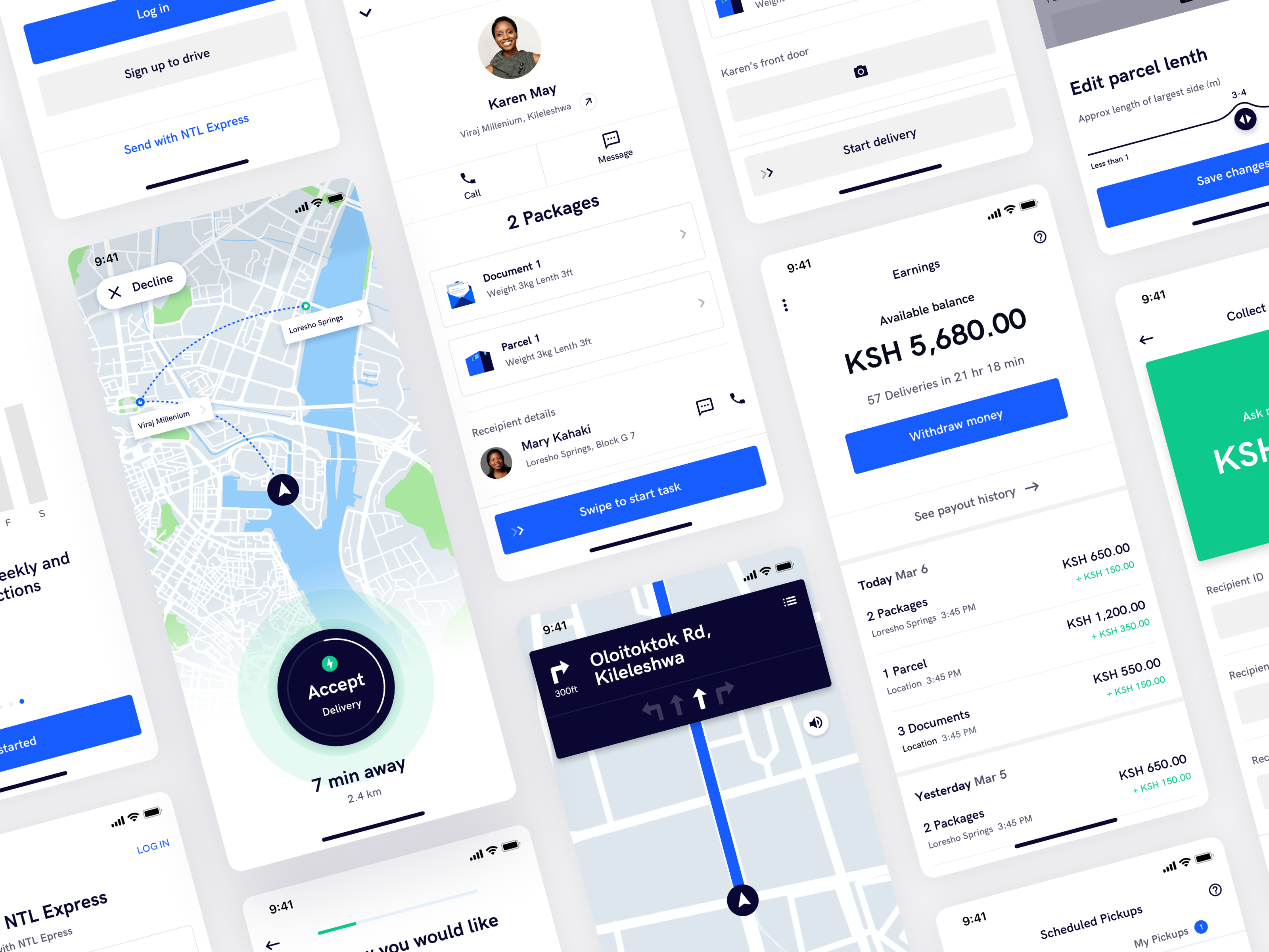 Example of NTL Parcel - Rider App
