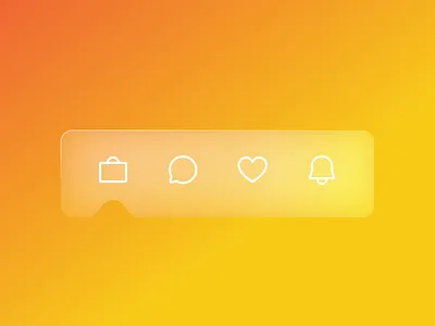 Tab Bar Animation (Glassmorphism Effect) aftereffects app cuberto figma flat glass glassmorphism icons ios style tabbar ui ux white yellow