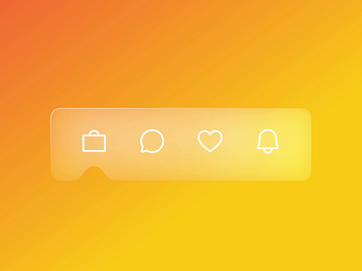 Tab Bar Animation (Glassmorphism Effect) aftereffects app cuberto figma flat glass glassmorphism icons ios style tabbar ui ux white yellow