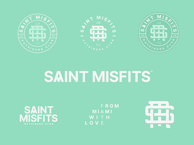 SAINT MISFITS™ Outsiders Club badge logo branding clothing line emblem logo graphic design logo miami