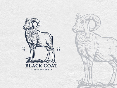 Black Goat brand branding design goat logo graphicdesign icon illustration logo logo vintage mascot restaurant vector