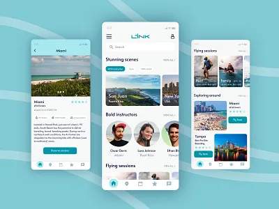 Link elevate app app design link ocean surfing ui ux