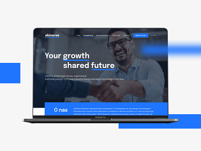 Abiverse website black blue design industry it optimisation ui ux web website white