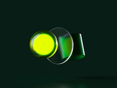 3D Loop - Vendredi Society - 2/3 3d animation branding c4d cube gif green illustration loop motion motion graphics ring sphere ui yellow