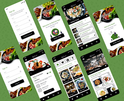 MyFood Mobile App app catering design food illustration order
