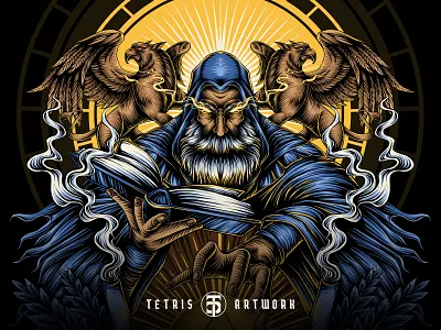 ALCHEMIST ( DESIGN FOR SALE ) alchemist alchemy apparell artworkforsale bandmerch clothing darkart design for sale fantasy illustration magic merchandise tattoo art tshirt design wizard