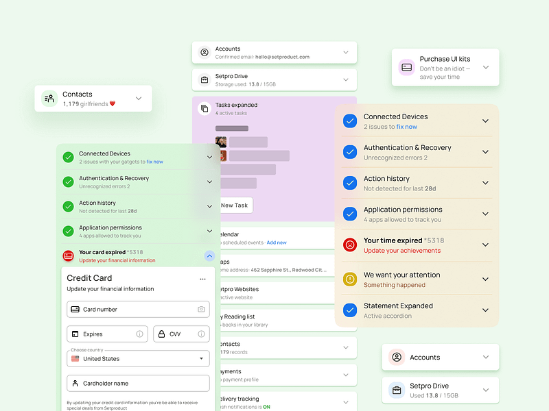 Accordion UI design - Figma Material X UI kit with app templates accordion android app design expand expanded figma ios menu mobile navigation template templates ui ui kit