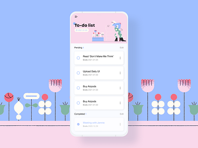 To-Do list app dailyuichallenge illustration list mobile mobile app task todolist ui ux