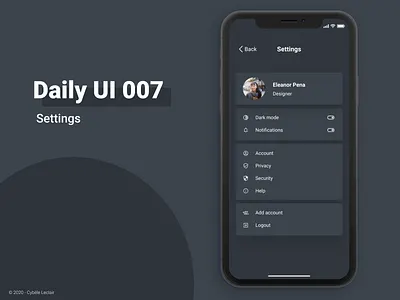 Daily UI 007 app application daily ui dailyui design interface settings settings page settings ui ui ui design