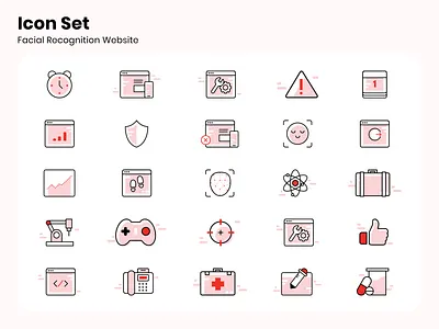 Icon Set | Facial Recognition Webiste app application artificial intelliegnce branding dashboard design design facial recognition icon set icons interface machine learning ui uiux ux vector website