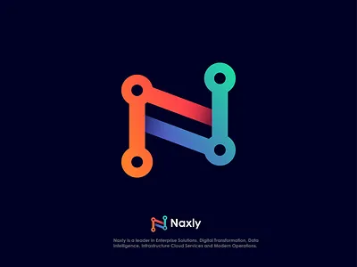 Naxly Logo Design. ( Letter 'N' + Tech ) app app logo brand design brand identity branding colorful logo graphic design icon illustration logo logo design logo designer logotype modern logo n letter logo n tech logo tech logo technology trendy design