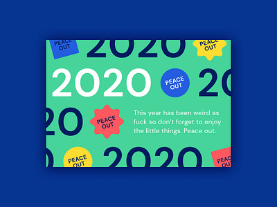 Peace Out 2020 2020 bright geometric green new year peace out simple