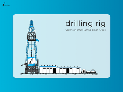 Drilling rig uralmsh 6000/400 Arctic branding dailyui illustration logo minimal ui ux