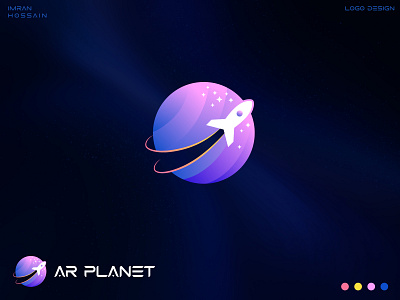 AR Planet brand identity branding logo logo design multiverse logo planet logo rocket logo space logo