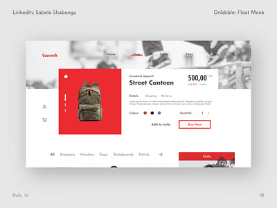 CauseMik - Featured Product adobe xd dailyui design ecommerce ecommerce design float monk minimal modern design shopping shopping app ui uxui web design