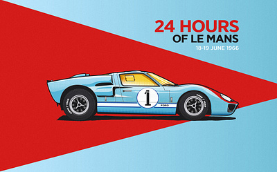 Ford GT40 Le Mans car design ford gt40 illustrator ishu vector