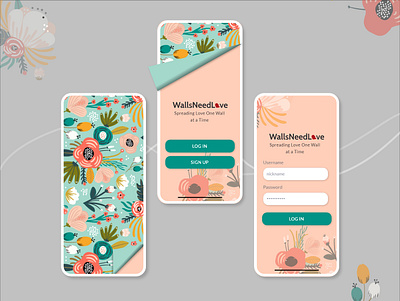 Daily UI #1 - Sign up app concept design flowers ui wallpaper