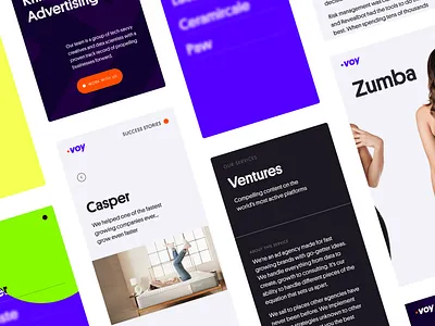 Voy Media - mobile design system design interface ios mobile mobile app mobile ui typography web