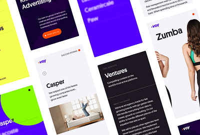 Voy Media - mobile design system design interface ios mobile mobile app mobile ui typography web