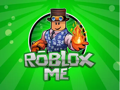 Roblox Me logo with background brand identity esports logo facebook logo gaming logo logodesign logotype mascot logo sports logo streamerlogo twitch logo