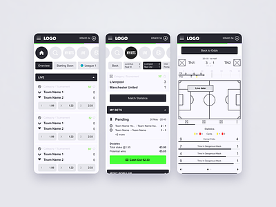 Sportsbook Design Concept Wireframes app betting betting app design igaming live betting mobile app design sportsbook ui wireframe wireframes