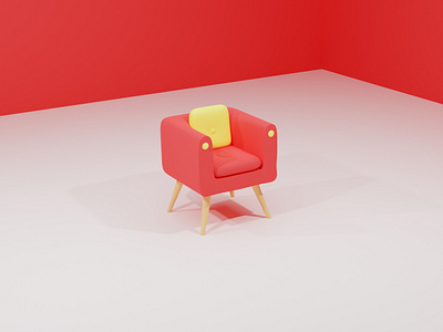 Single Sofa 3D 3d 3d art branding illustration logo