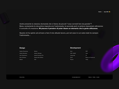 My website • about section about about me design developer interface italy minimal portoflio typography ui ux website