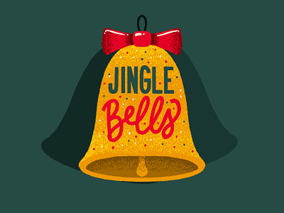 Jingle Bells bells christmas christmas bell christmas bells christmas card christmas cards christmas carol christmas illustration christmas lettering digital lettering handmade lettering holiday lettering jingle jingle bells procreate art procreate lettering procreate letters ribbon type typography