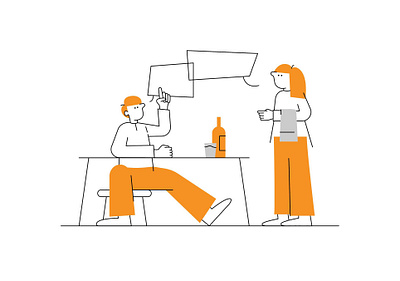 Order art artwork design designstripe drawkit eat fnb graphicdesign illustration line art minimalist restaurant vector waiters