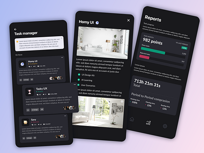 Task Managements Dark UI Elements dark mode design mobile app mobile ui ui ui ux ui dark ui design ui designer ui interface ui kit ui kit design ui kits ui ux ui ux design uidesign uiux user interface user interface design ux design